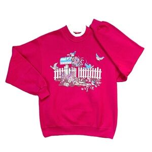 Vintage 90s Blue Jay Floral Love Sweatershirt